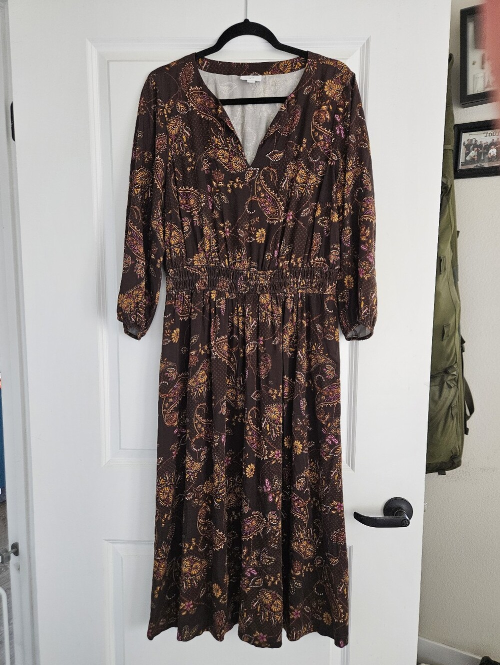 J.Jill Floral Smocked-Waist Dress Size Medium - Picture 2 of 7